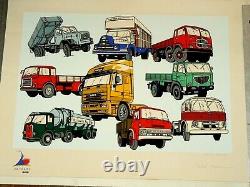 Affiche Litho Camion UNIC IVECO 20 Years Michel Raimon Truck LKW Poster