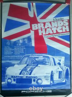 Affiche ORIGINALE PORSCHE 935 Course 6 H BRANDS HATCH 1977 Poster 101 cm x 76 cm