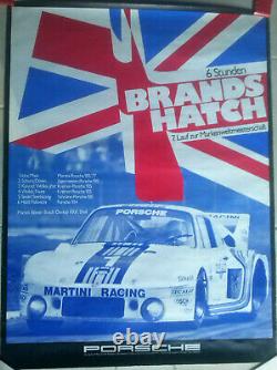 Affiche ORIGINALE PORSCHE 935 Course 6 H BRANDS HATCH 1977 Poster 101 cm x 76 cm