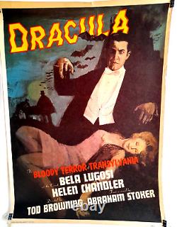 Affiche Original Poster Litho Dracula 1931 55x75 Vintage Bela Lugosi Stoker