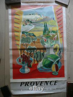 Affiche Originale vintage Poster JAL 1945 PROVENCE SNCF 62 x 100 cm