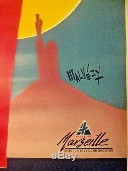 Affiche Rare Original Vintage Poster VOILES MARSEILLE Années 1992 118X168
