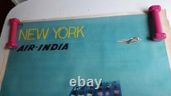 Affiche ancienne AIR INDIA NEW YORK original poster