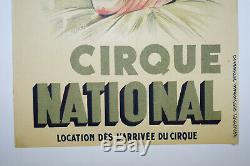 Affiche ancienne originale cirque National Clowns, ANTIQUE CIRCUS POSTER