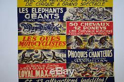 Affiche ancienne originale cirque de BORDEAUX, ANTIQUE CIRCUS POSTER