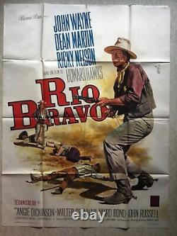Affiche cinéma Rio Bravo (R'1960) Wayne Original Grande French Movie Poster