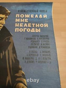 Affiche de film soviétique vintage. Original. Souhaitez-moi un temps sans