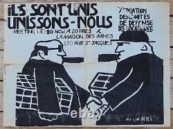Affiche originale 1973 ILS SONT UNIS UNISSONS NOUS Comité Locataires poster 781