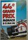 Affiche Originale 44e Grand Prix De Monaco 8-11 Mai 1986 J. Grognet F1 Formule 1