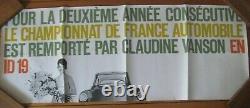 Affiche originale CITROEN ID19 DS Champion de France Automobile No Brochure
