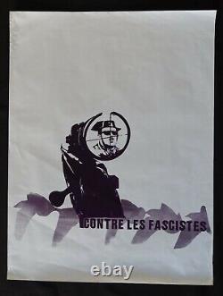 Affiche originale CONTRE LES FASCISTES antifa FRANCO années 70 poster 723