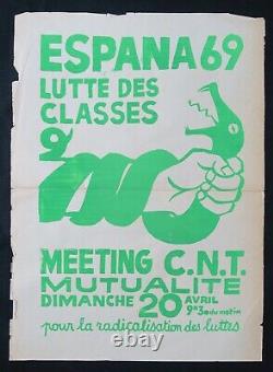 Affiche originale ESPANA 69 LUTTE DES CLASSES poster mai 1968 402