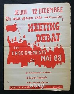 Affiche originale LES ENSEIGNEMENTS DE MAI 68 MARSEILLE poster may 1968 265