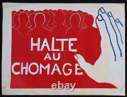 Affiche originale MAI 68 HALTE AU CHOMAGE 48x64cm poster may 1968 162