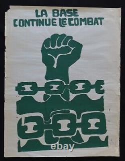 Affiche originale MAI 68 LA BASE CONTINUE LE COMBAT may 1968 poster 774