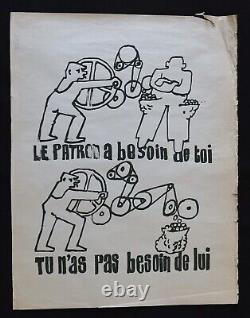 Affiche originale MAI 68 LE PATRON A BESOIN DE TOI may 1968 poster 773