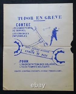 Affiche originale TUDOR EN GREVE Nîmes poster février 1969 270