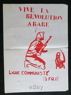 Affiche originale VIVE LA RÉVOLUTION ARABE ligue communiste poster 1968 305