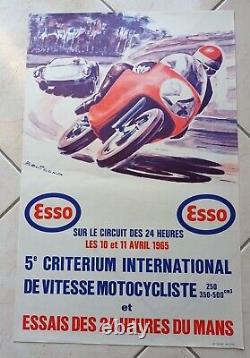 Affiche originale essai 24 heures du mans 1965, Poster test 24h00 du Mans 1965