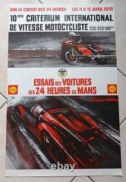 Affiche originale essai 24 heures du mans 1970, Poster test 24h00 du Mans 1970
