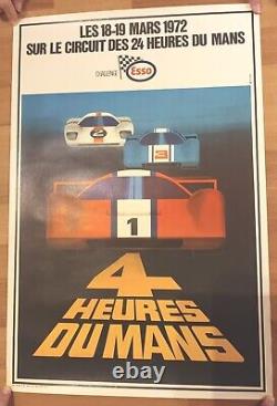 Affiche originale essai 24 heures du mans 1972, Poster test 24h00 du Mans 1972