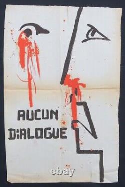 Affiche originale mai 68 AUCUN DIALOGUE poster may 1968 667
