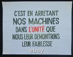 Affiche originale mai 68 C'EST EN ARRETANT NOS MACHINES french poster 1968 090