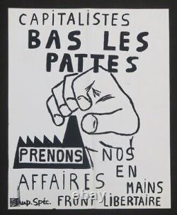 Affiche originale mai 68 CAPITASLITES BAS LES PATTES poster may 1968 622