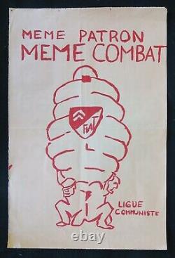 Affiche originale mai 68 COMBAT CITROEN FIAT LIGUE COMMUNISTE poster 1968 584