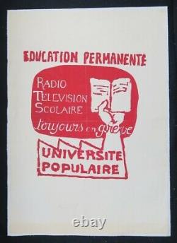 Affiche originale mai 68 EDUCATION PERMANENTE université poster 1968 563