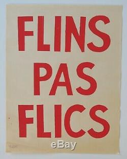 Affiche originale mai 68 FLINS PAS FLICS french poster may 1968 148