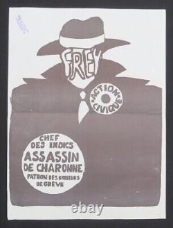 Affiche originale mai 68 FREY ACTION CIVIQUE CHEF DES INDICS poster 1968 644