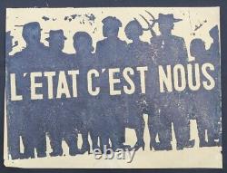 Affiche originale mai 68 L'ETAT C'EST NOUS Insoumis NUPES poster may 1968 673