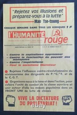 Affiche originale mai 68 L'HUMANITE ROUGE MARXISTE MAO TSE TOUNG poster may 614