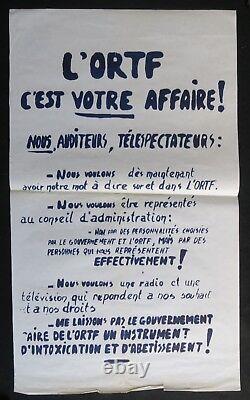Affiche originale mai 68 L'ORTF C'EST VOTRE AFFAIRE poster may 1968 048