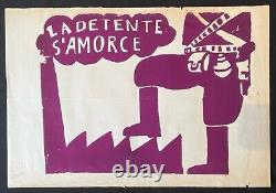 Affiche originale mai 68 LA DETENTE S'AMORCE poster may 1968 693