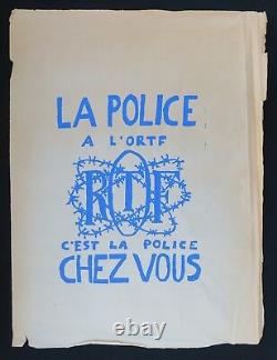 Affiche originale mai 68 LA POLICE A L'ORTF french poster may 1968 111