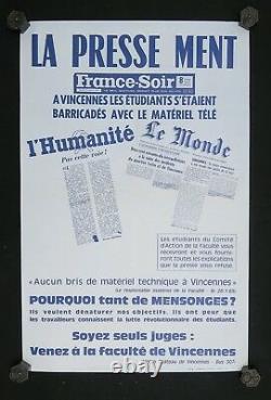 Affiche originale mai 68 LA PRESSE MENT poster may 1968 208