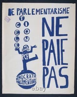 Affiche originale mai 68 LE PARLEMENTARISME NE PAIE PAS poster 1968 464