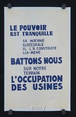 Affiche originale mai 68 LE POUVOIR EST TRANQUILLE poster may 1968 228