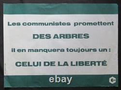 Affiche originale mai 68 LES COMMUNISTES PROMETTENT DES ARBRES CDR poster 603
