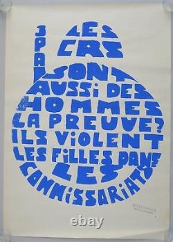 Affiche originale mai 68 LES CRS SONT AUSSI DES HOMMES. Poster may 1968 010