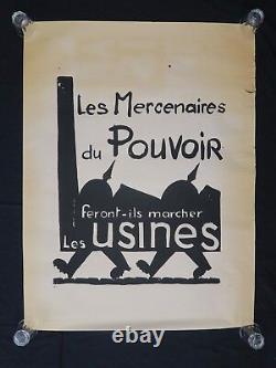 Affiche originale mai 68 LES MERCENAIRES DU POUVOIR french poster may 1968 121