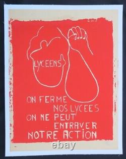 Affiche originale mai 68 LYCEENS ON NE PEUT ENTRAVER NOTRE ACTION poster 710