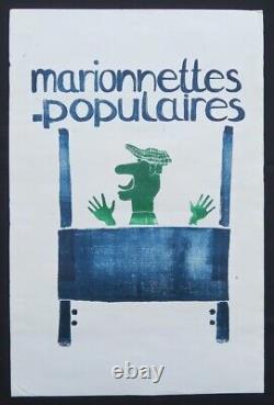 Affiche originale mai 68 MARIONNETTES POPULAIRES poster may 1968 666