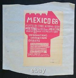 Affiche originale mai 68 MEXICO MEETING 5 NOVEMBRE poster may 1968 452