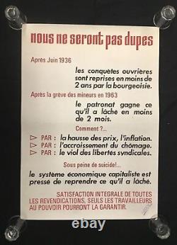 Affiche originale mai 68 NOUS NE SERONS PAS DUPES french poster may 1968