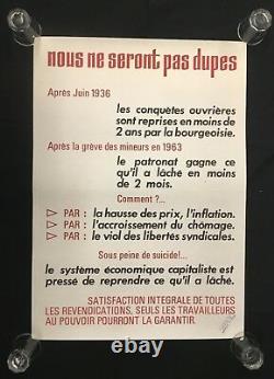 Affiche originale mai 68 NOUS NE SERONS PAS DUPES french poster may 1968