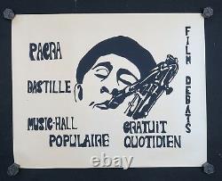 Affiche originale mai 68 PACRA BASTILLE MUSICIEN SAXO poster may 1968 207