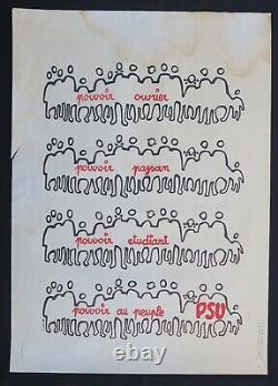 Affiche originale mai 68 POUVOIR OUVRIER PAYSAN ETUDIANT poster may 1968 672